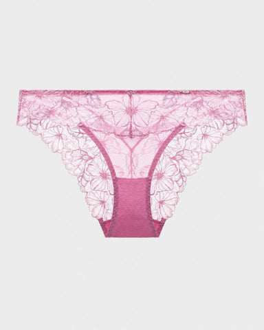 Gradient Floral Lace Sheer Mesh Briefs