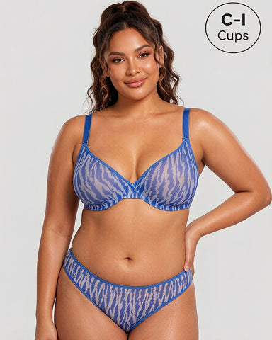 Zebra Wild Unlined Underwire Mesh Bra