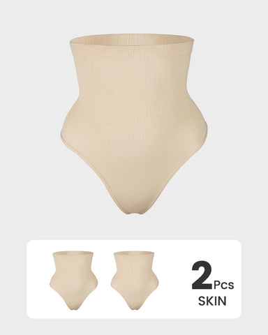 2-Pack High-Waist Tummy Control Thongs