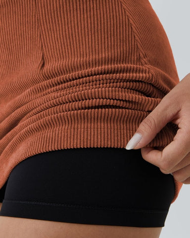 High-Waist 2-in-1 Corduroy A-Line Mini Skirt