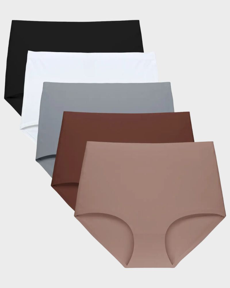 5-Pack High-Waist Seamless No-Show Briefs