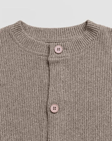 Round-Neck Knit Cardigan & Wide-Leg Pants Set