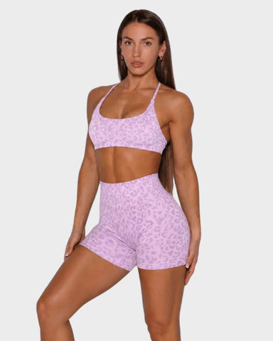 Seamless Multi-Print Sculpting Sports Bra & Shorts Set