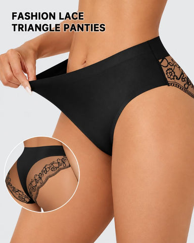 8-Pack Seamless Lace Mid-Rise Stretch Panties