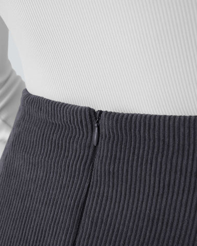 High-Waist 2-in-1 Corduroy A-Line Mini Skirt