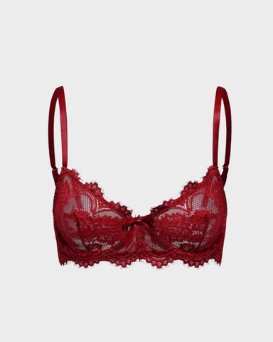 Floral Lace Plunge Underwire Bra