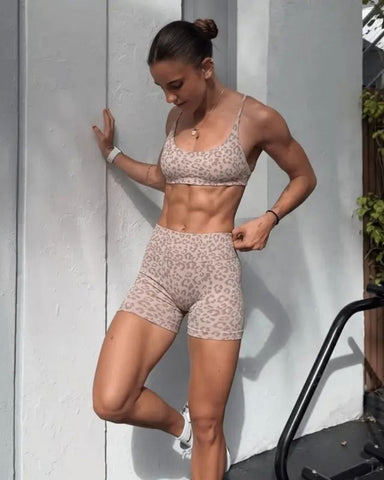 Seamless Multi-Print Sculpting Sports Bra & Shorts Set