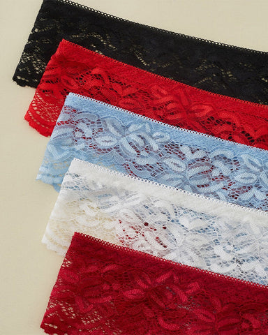 Women Sexy Lingeries 5 sets Crotchless Panties