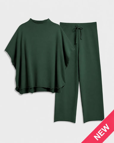 Relaxed Batwing Top & Wide-Leg Pants Set