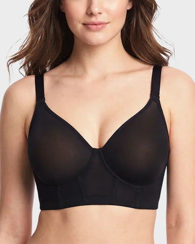 Sheer Mesh Longline Convertible Underwire Bra