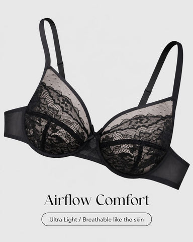 Floral Lace Unlined Full-Coverage Underwire Bra