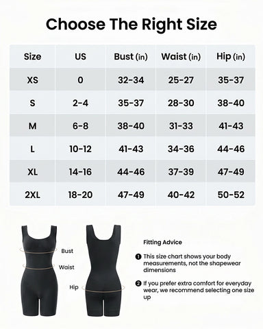 Triple-Zone Compression Drop-Seat Full Body Shaping Bodysuit