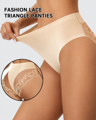 8-Pack Seamless Lace Mid-Rise Stretch Panties