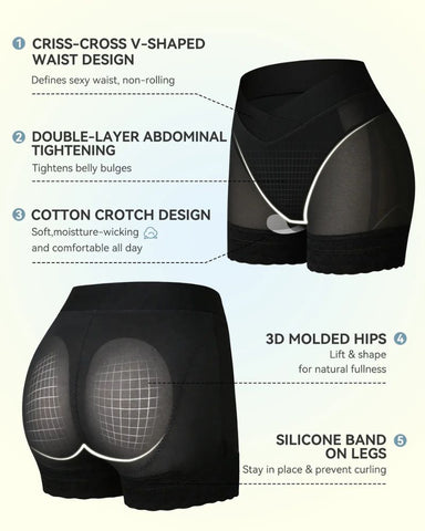 V-Cross Waist Tummy Control Butt-Lifting Shorts