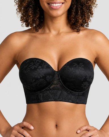 Strapless Longline Half-Cup Corset Bra