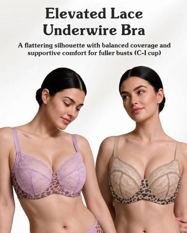 Leopard Heart Lace Plus Size Minimizer Bra
