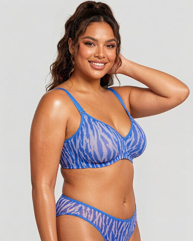 Zebra Wild Unlined Underwire Mesh Bra