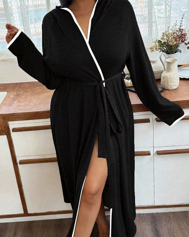 Women’s Long Sleeve Bathrobe – Cozy Casual Robe with Belt