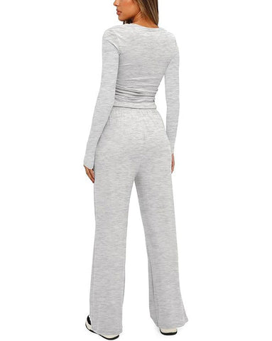 Women's Two Pieces Casual Comfortable Solid  Loungewear Set
