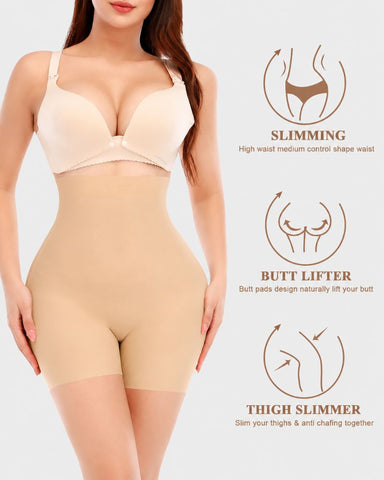 High-Waist Padded Butt-Lifting Shaping Shorts