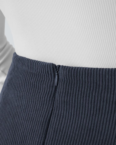 High-Waist 2-in-1 Corduroy A-Line Mini Skirt
