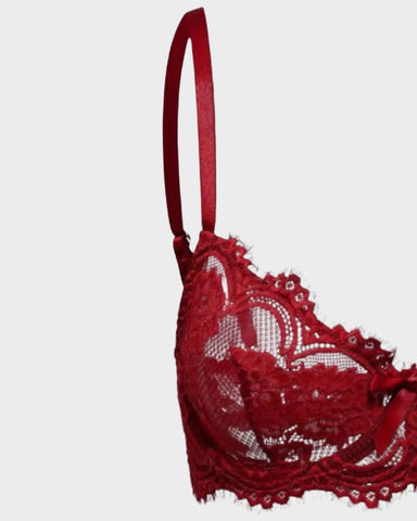 Floral Lace Plunge Underwire Bra