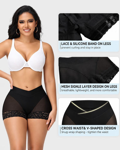 V-Crossover Tummy Control Butt-Lifting Shapewear Shorts