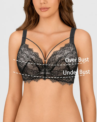 Deep-V Lace Full-Coverage Push-Up Bra