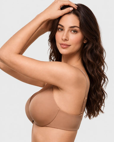 Deep Plunge Push-Up Underwire T-Shirt Bra
