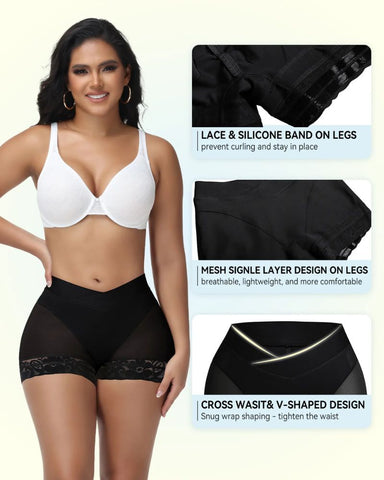 V-Cross Waist Tummy Control Butt-Lifting Shorts