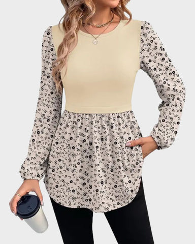 Women’s Long Sleeve Babydoll Peplum Tunic Top
