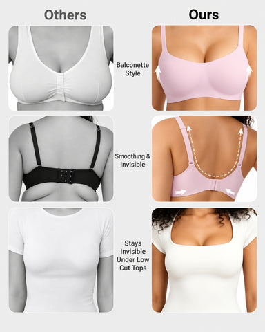 3-Pack Wireless Square-Neck Balconette Bras