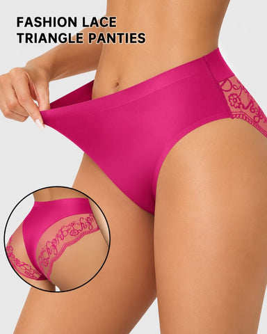 8-Pack Seamless Lace Mid-Rise Stretch Panties