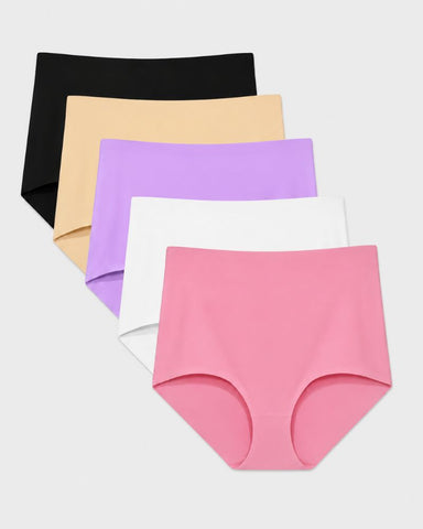 5-Pack High-Waist Seamless No-Show Briefs