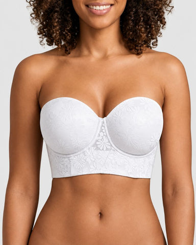 Strapless Longline Half-Cup Corset Bra