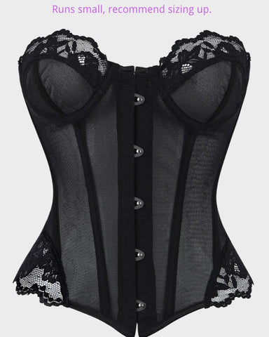 Y2K Leopard Lace Boned Corset Top