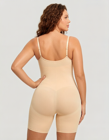 Women's High Elastic Zipper Adjustable Straps Breathable Mesh Design Tummy Control Body Shaper