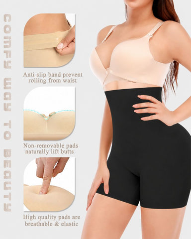 High-Waist Padded Butt-Lifting Shaping Shorts