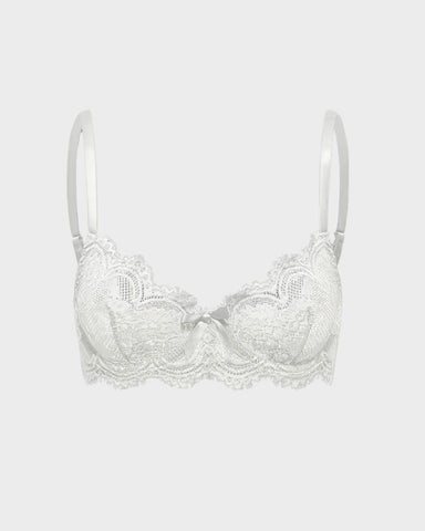 Floral Lace Plunge Underwire Bra