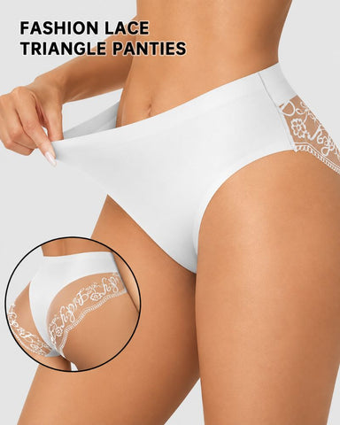 8-Pack Seamless Lace Mid-Rise Stretch Panties
