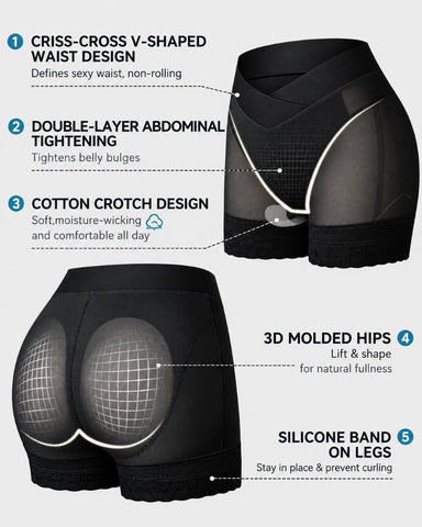 V-Crossover Tummy Control Butt-Lifting Shapewear Shorts