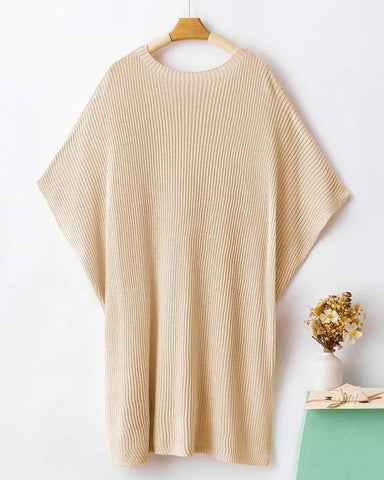 Relaxed Oversized Puff-Sleeve Knit Pullover Top