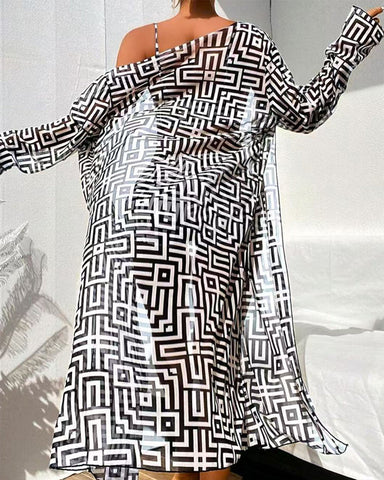 Women’s 3-Piece Swimsuit Set – Gathered Bikini Top, High-Waist Bottom & Beach Cover-Up