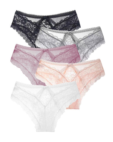 5-Pack Women’s Summer Lace Low-Waist Mesh Breathable Panties