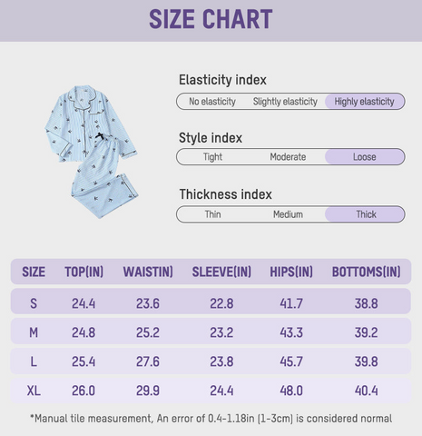 Striped Bow Print Long Sleeve Pajama Set