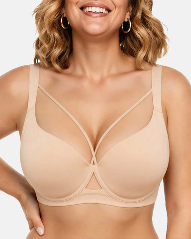 Seamless Push-Up Deep V Bra