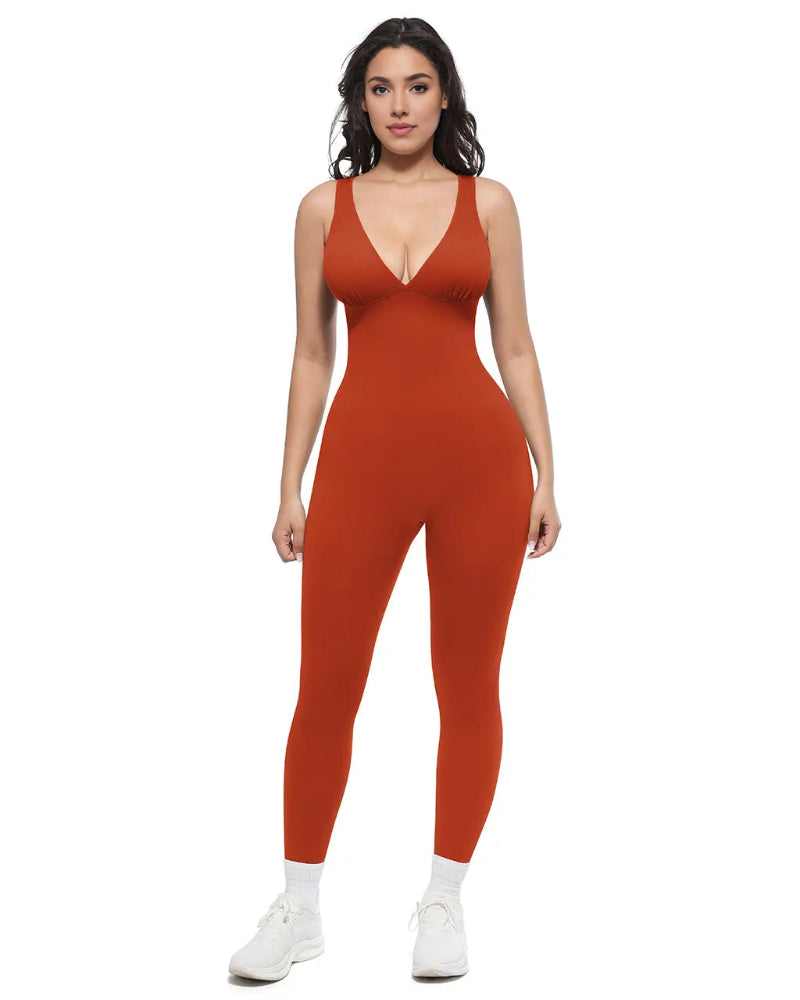 Deep V Tummy Control Sculpting Jumpsuit