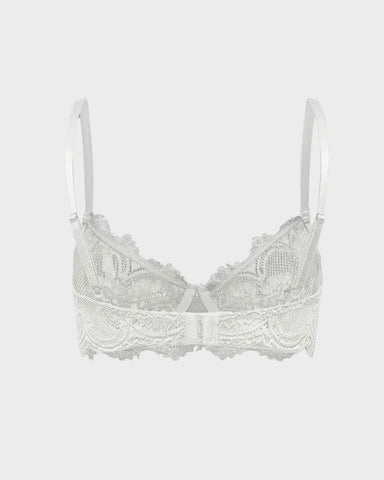 Floral Lace Plunge Underwire Bra