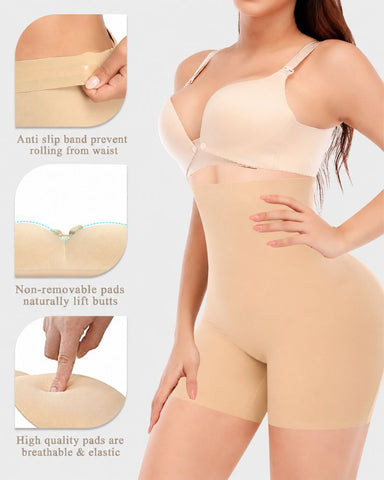 High-Waist Padded Butt-Lifting Shaping Shorts