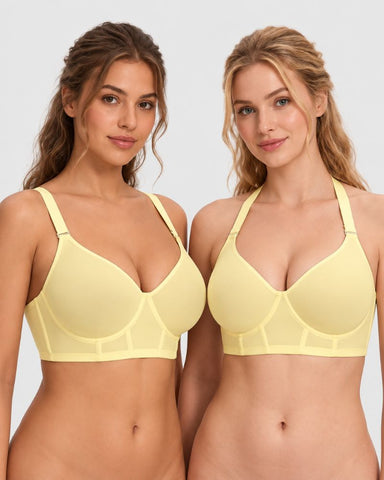 Sheer Mesh Longline Convertible Underwire Bra